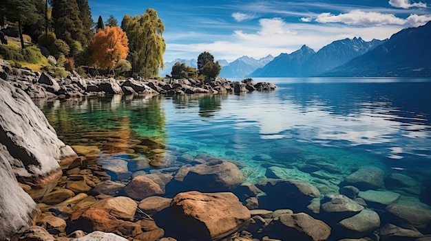 スイスにある湖 信じられないほど美しい平和な風景