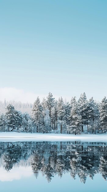 Foto lago in inverno hd 8k carta da parati stock fotografico