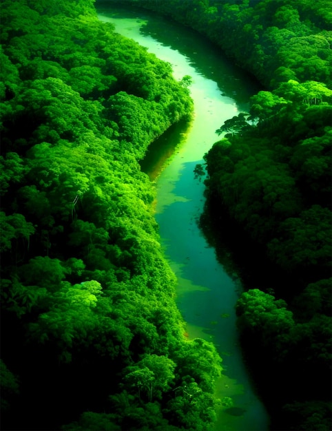 강 자연 풍경 환경 자연 그림에서 실행 측면 보드에 나무와 호수