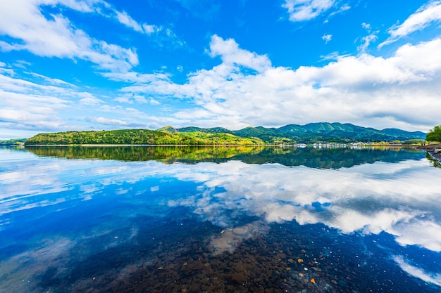 Lake Yamanaka Water surface reflecting the sky