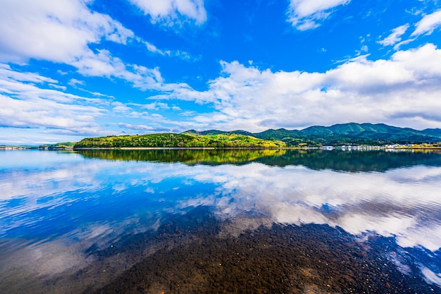 Lake Yamanaka Water surface reflecting the sky