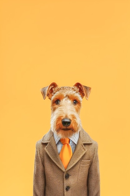 Lakeland Terrier breed dog wearing a suit breed dog wearing a suit