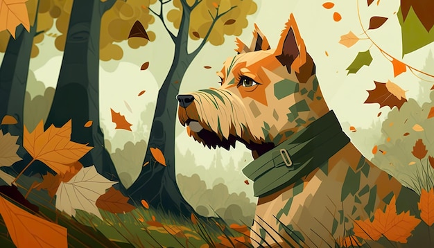 Lakeland terrier dog Creative illustration Ai Generate