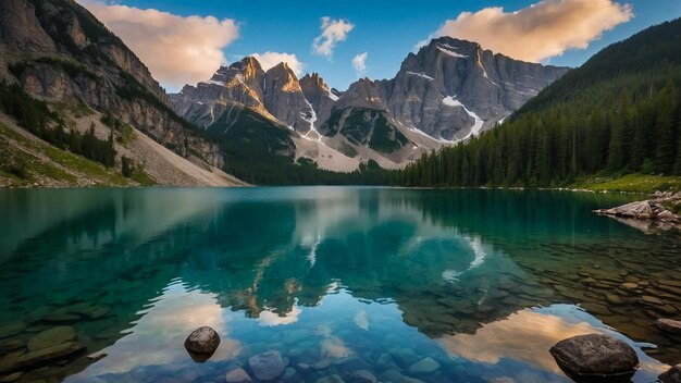 Foto laghi magog sumburst e cerulean