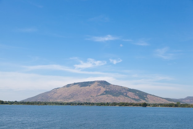 Lakes, mountains and sky