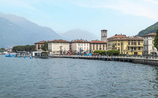 The lakeside of pisogne in the lake iseo