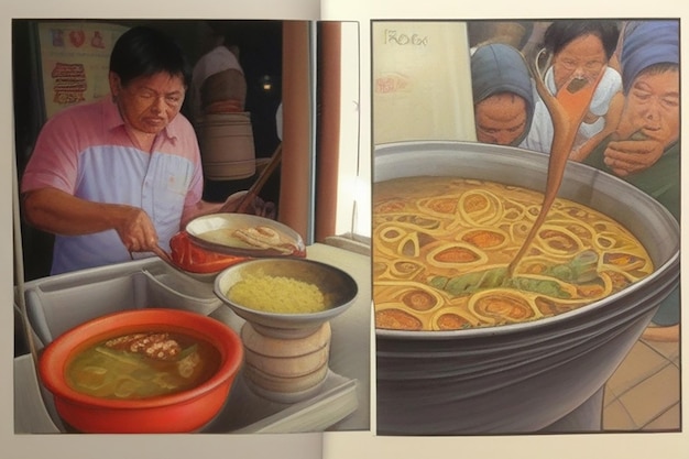 Photo laksa traditional food in kuching borneo