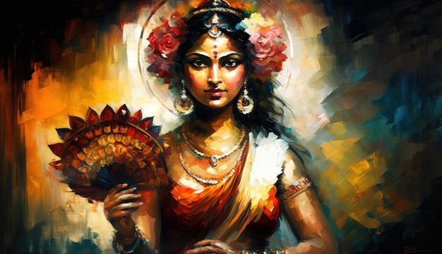 Генеративный искусственный интеллект индуистской богини Лакшми