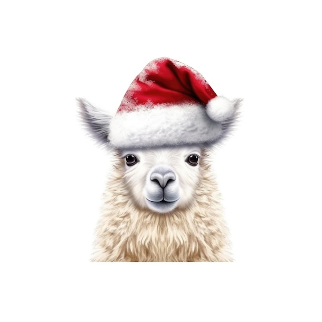 Lama met kerstmuts