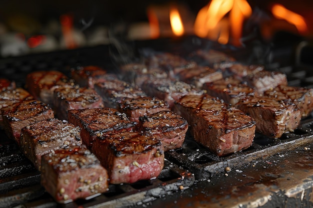 lamb being grilled on coal professional advertising food photography