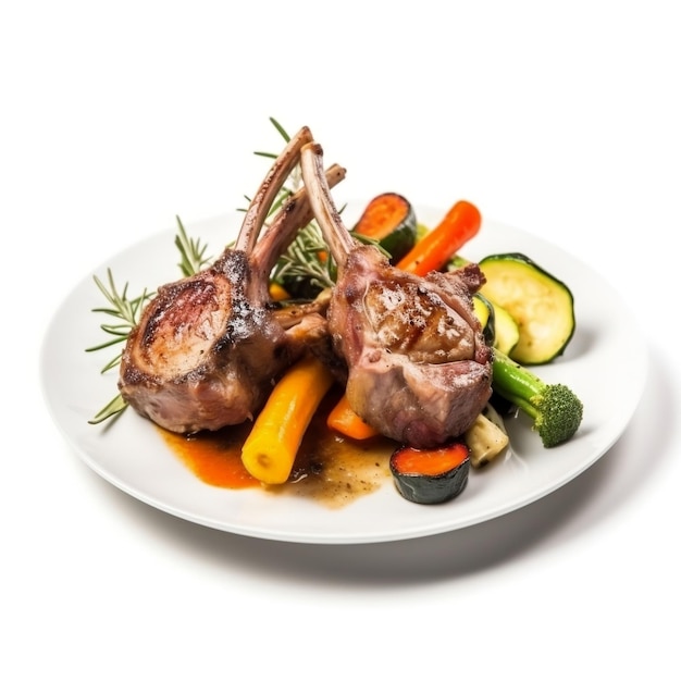 Lamb chops with vegetables