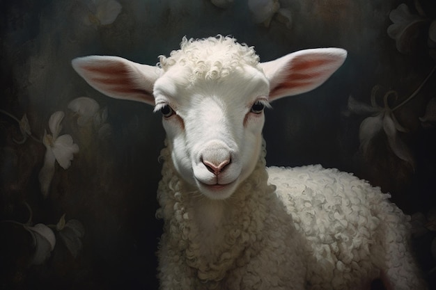 Lamb on dark background