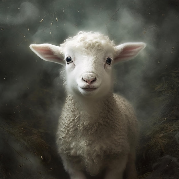 A lamb is shown in a picture with the words quot baby quot on the bottom