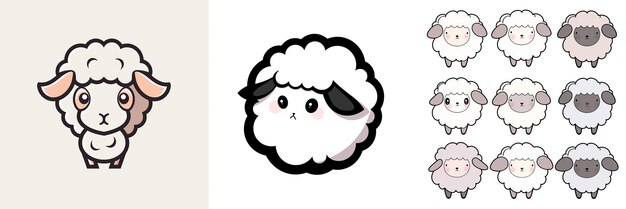 Photo lamb or sheep logo 2d