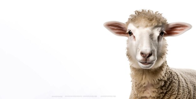 Lamb on a white background Generative AI