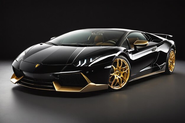 Lamborghini with gold rims