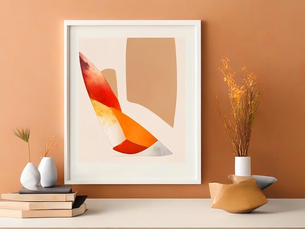 lamina de arte minimal decorative colores tierra estilo acuarela figuras abstractas backgroun free i