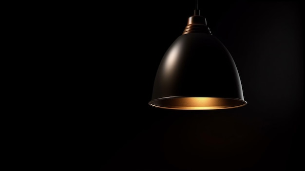 Lamp on a black backgroundgenerative ai