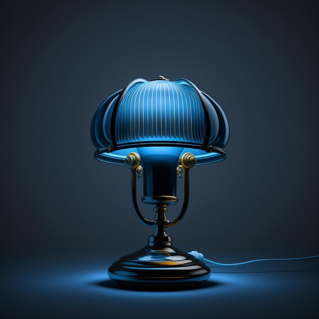 Lamp on the dark blue background, Generative ai