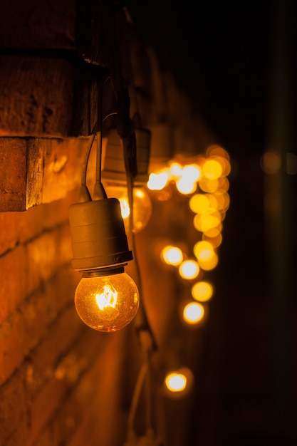 Lamp decorated on wall.