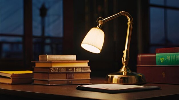 Photo a lamp on desk