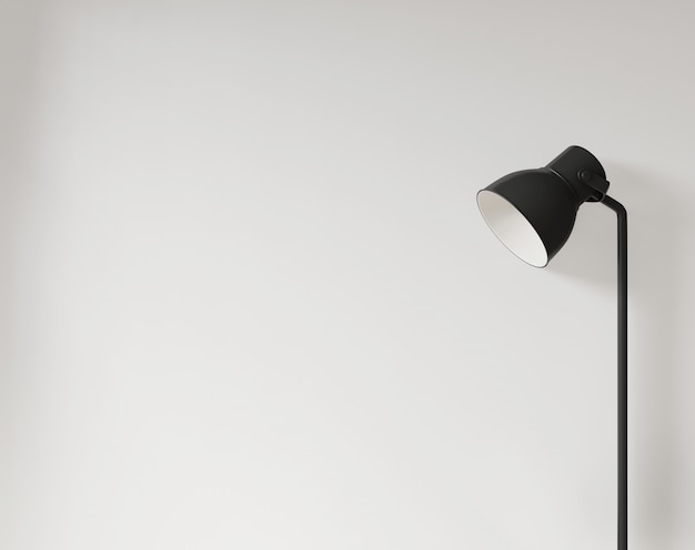 Photo lamp and empty white wall