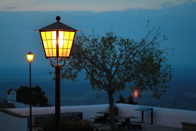 Lamp in the evening