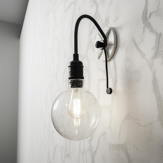 A Lamp Hanging from a Wall with a White Background