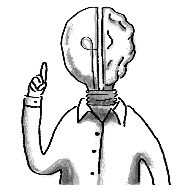 Foto lamp hoofd man png creatieve ideeën doodle transparante achtergrond