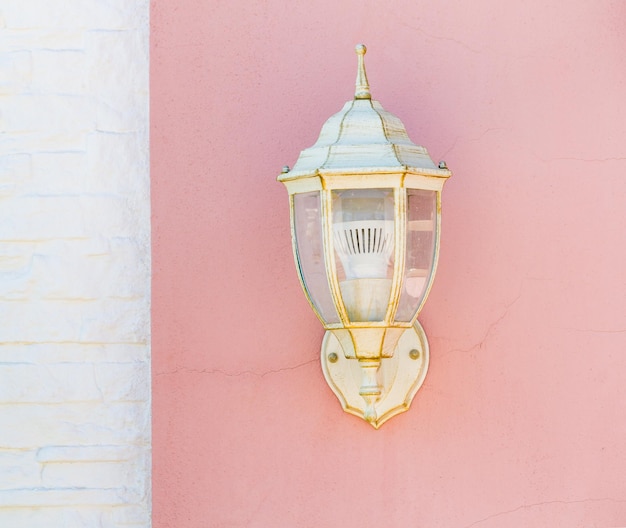 Lamp lantern on a wall.