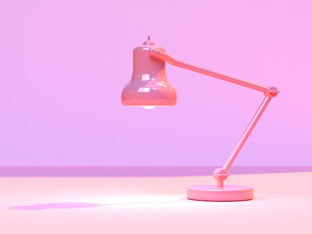 lamp light minimal abstract pink scene 3d render