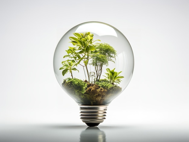 Lamp met binnen groeiende planten Innovatie en groei geïsoleerd op witte achtergrond Gegenereerd door AI