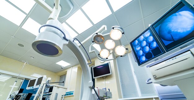 Lamp in operating room in hospital