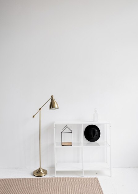 Lamp and a shelf in interior