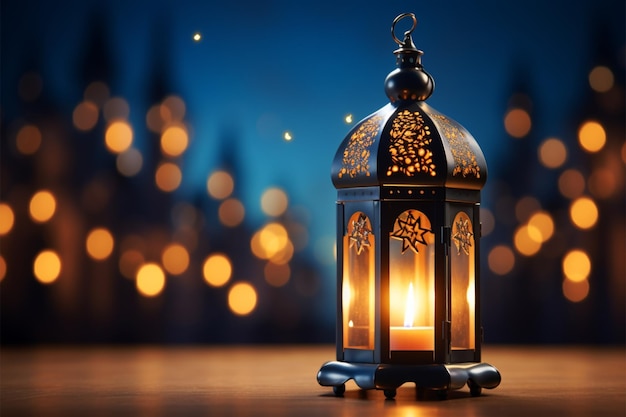 Lamp straalt de geest van Ramadan Kareem uit met zijn zachte helderheid