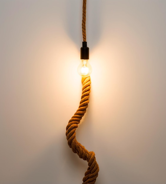 lamp suspended by a rope