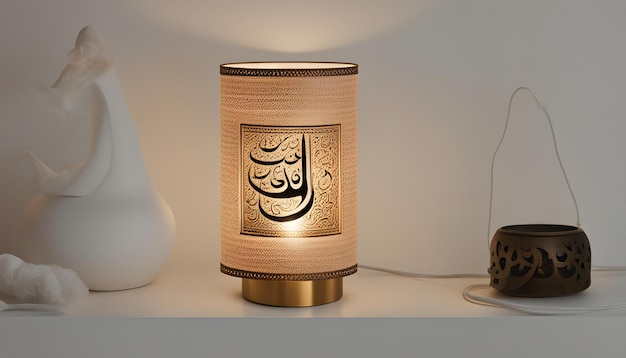 a lamp that has the word  god  on it