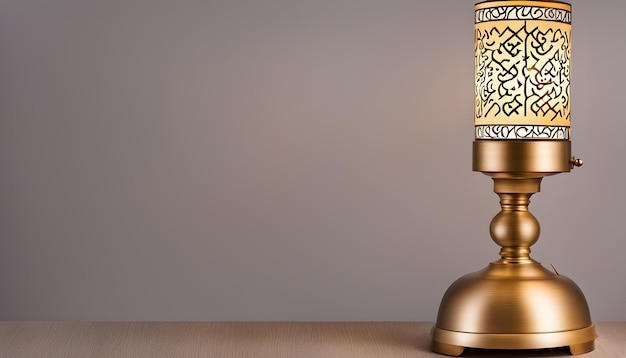 a lamp that is on a table