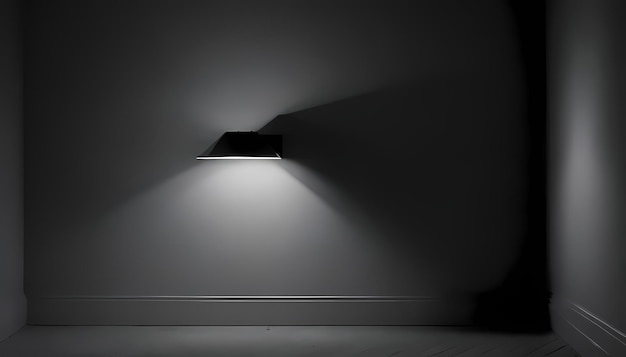 a lamp that is on a wall with a light on it