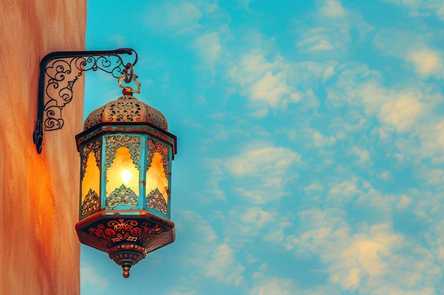 a lamp on a wall