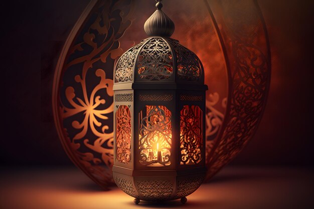 A lamp with the arabic writing on it