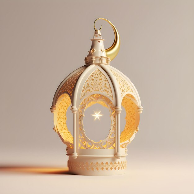 A lamp with a crescent moon on it