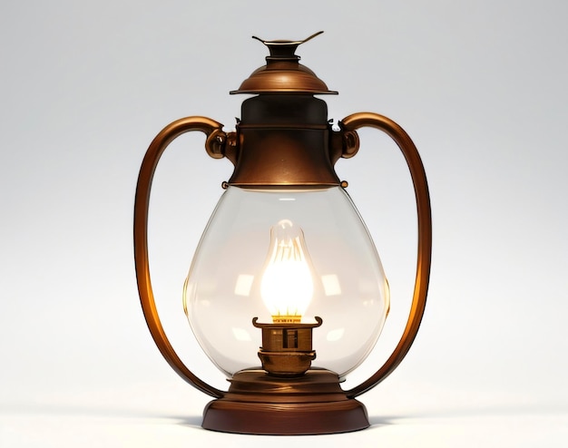 Photo a lamp with a glass cover and a bulb on it