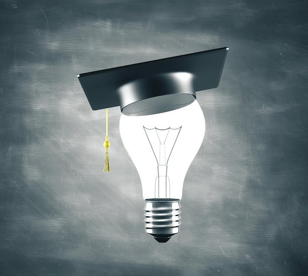 Lamp with graduation hat