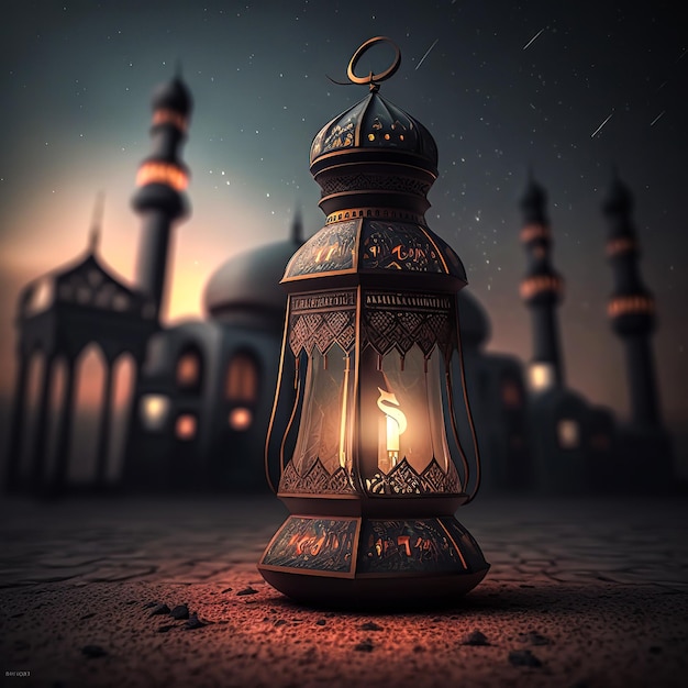 A lamp with the word eid on it