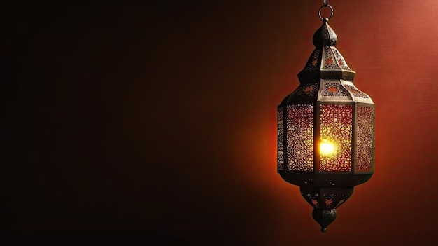 Photo a lamp with the word ramadan on it