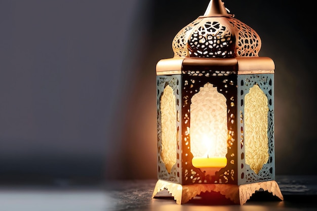 A lamp with the word ramadan on it