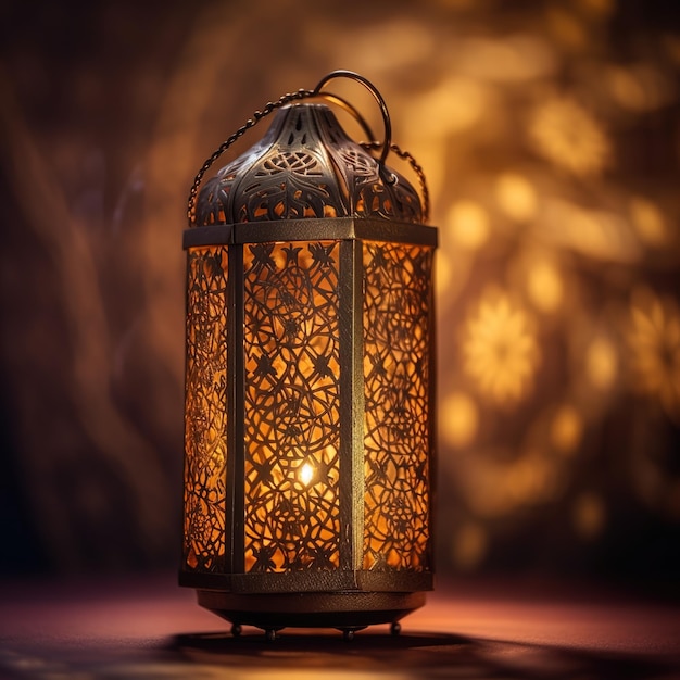 A lamp with the word ramadan on it