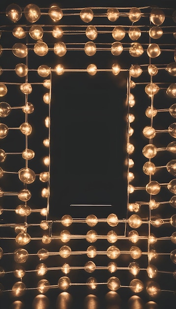 Foto lampen in een frame op een zwarte achtergrond vintage toon