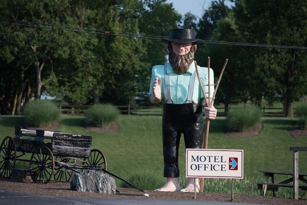 Lancaster, usa - june 25 2016 - amish people in pennsylvania